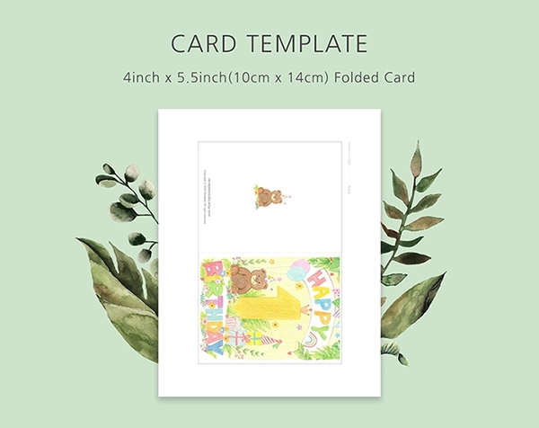 1st Bear Birthday Card, 1 Year Old Birthday Handmade Gift Idea