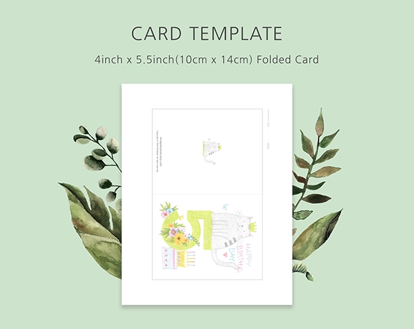 Cute Cat 5th Birthday Card Ideas, 5 Year Old Greeting Card for Kids